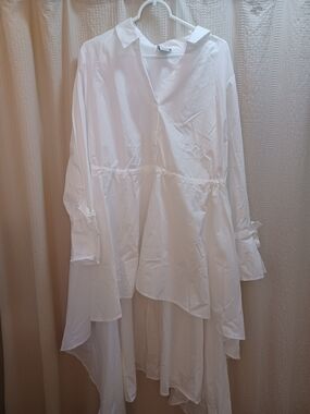 Monroe & Main Womens Size 2X White High-Low Women’s Dress
